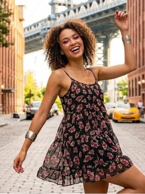 Brandy Melville Sheer Mini Baby Doll Dress